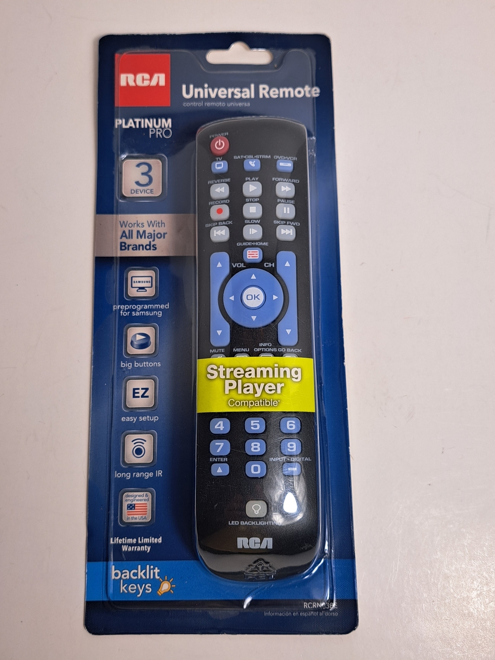 RCA 3 Device Universal Remote RCRN03BE Platinum Pro Brand New in Package